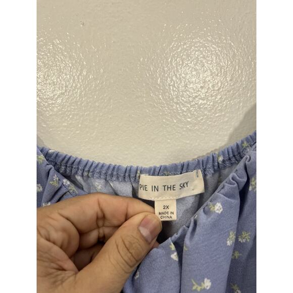 Cottage Coquette Romance Victorian Y2K Fairy Dainty Babydoll Top 2X Ditsy Floral - Picture 6 of 12